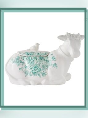 🔥SALE🔥 Pioneer Woman 2025 Agatha Stoneware Cow Cookie Storage Jar